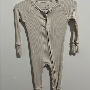 Little Sleepies Ribbed Beige Kids Pajama Set